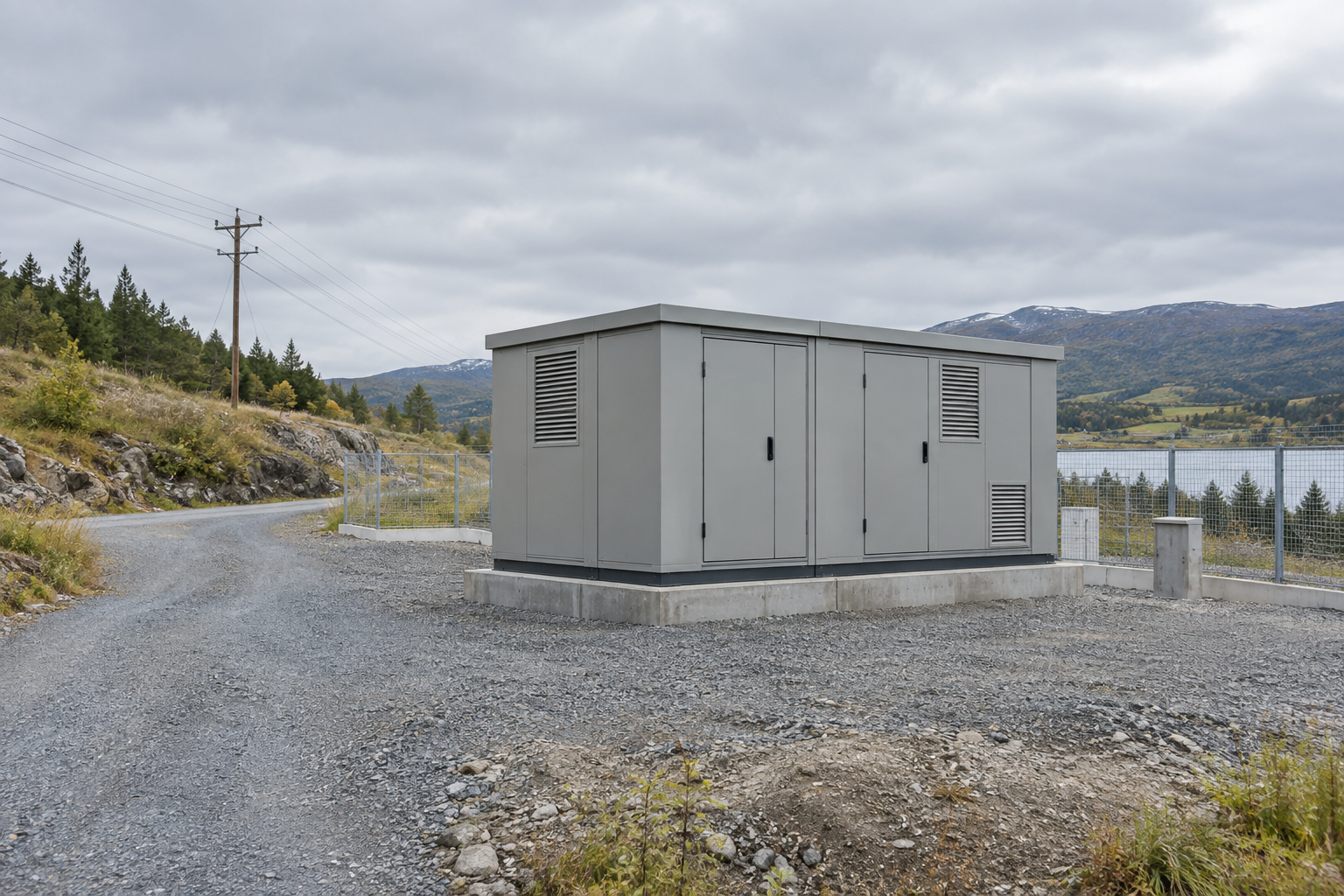 Illustrative compact enclosed station at a remote distribution site