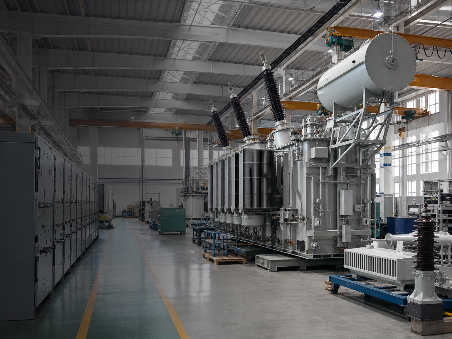 Power transformer and medium-voltage switchgear manufacturing environment